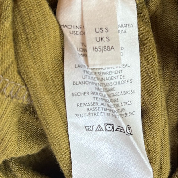 Free People We The Free Natasha Puff Long Sleeve Ruched Top Olive Green Sz Small - Picture 8 of 10